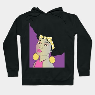 Black Woman Retro Portrait Hoodie